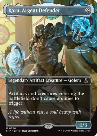 Karn, Argent Defender (Borderless)  [Reality Fracture] Foil