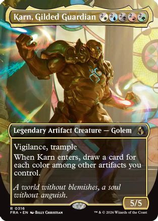 Karn, Gilded Guardian (Borderless)  [Reality Fracture]