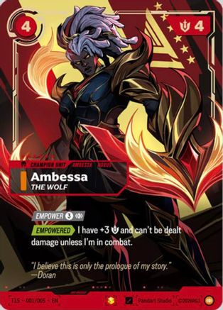 Ambessa, The Wolf (T1 Worlds Champion Signature Edition Bundle) (T1S 001/005) - Riftbound - [Riftbound Promotional Cards] Foil