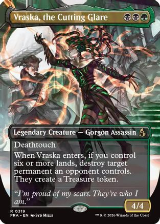 Vraska, the Cutting Glare (Borderless)  [Reality Fracture] Foil