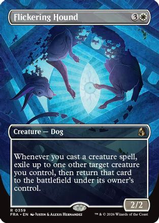 Flickering Hound (Borderless)  [Reality Fracture] Foil