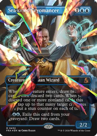 Seasoned Cryomancer (Borderless) (Facet Foil) (0452)  [Reality Fracture] Foil