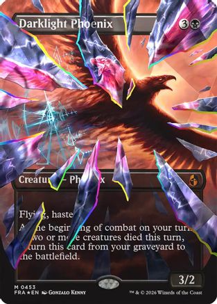 Darklight Phoenix (Borderless) (Facet Foil) (0453)  [Reality Fracture] Foil