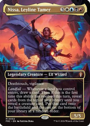 Nissa, Leyline Tamer (Borderless)  [Commander: Reality Fracture] Foil