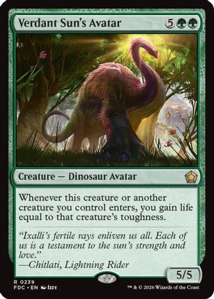 Verdant Sun's Avatar  [Commander: Foundations]