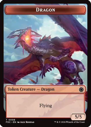 Dragon (0008) // Dragon (0009) Double-Sided Token  [Commander: Foundations]