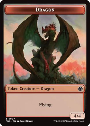 Dragon (0007) // Treasure Double-Sided Token  [Commander: Foundations]