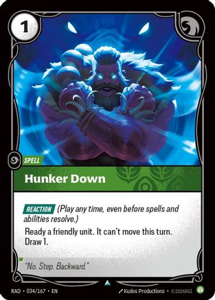 Hunker Down (034/167) - Riftbound - [Radiance] Foil