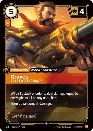 Graves, Blasting Through (085/167) - Riftbound - [Radiance] Foil