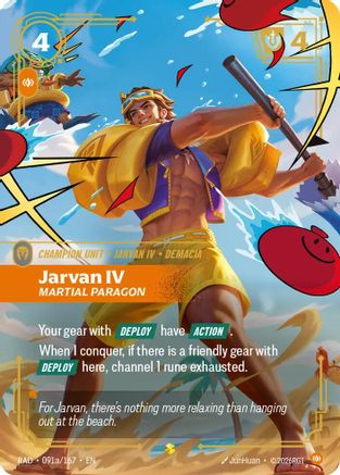 Jarvan IV, Martial Paragon (Alternate Art) (091a/167) - Riftbound - [Radiance] Foil