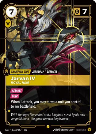 Jarvan IV, Royal Heir (Alternate Art) (133a/167) - Riftbound - [Radiance] Foil