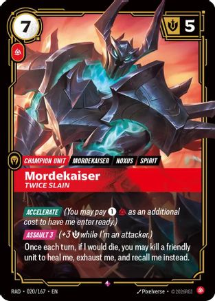 Mordekaiser, Twice Slain (020/167) - Riftbound - [Radiance] Foil