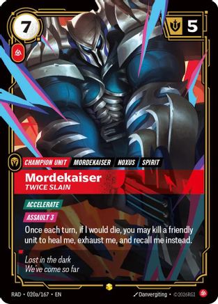 Mordekaiser, Twice Slain (Alternate Art) (020a/167) - Riftbound - [Radiance] Foil