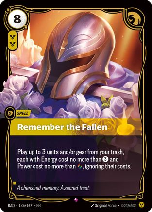 Remember the Fallen (135/167) - Riftbound - [Radiance] Foil