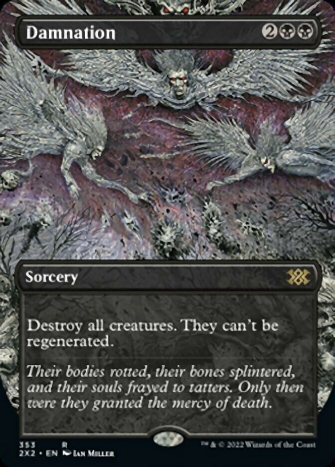 Damnation (Borderless Alternate Art) [Double Masters 2022] Foil
