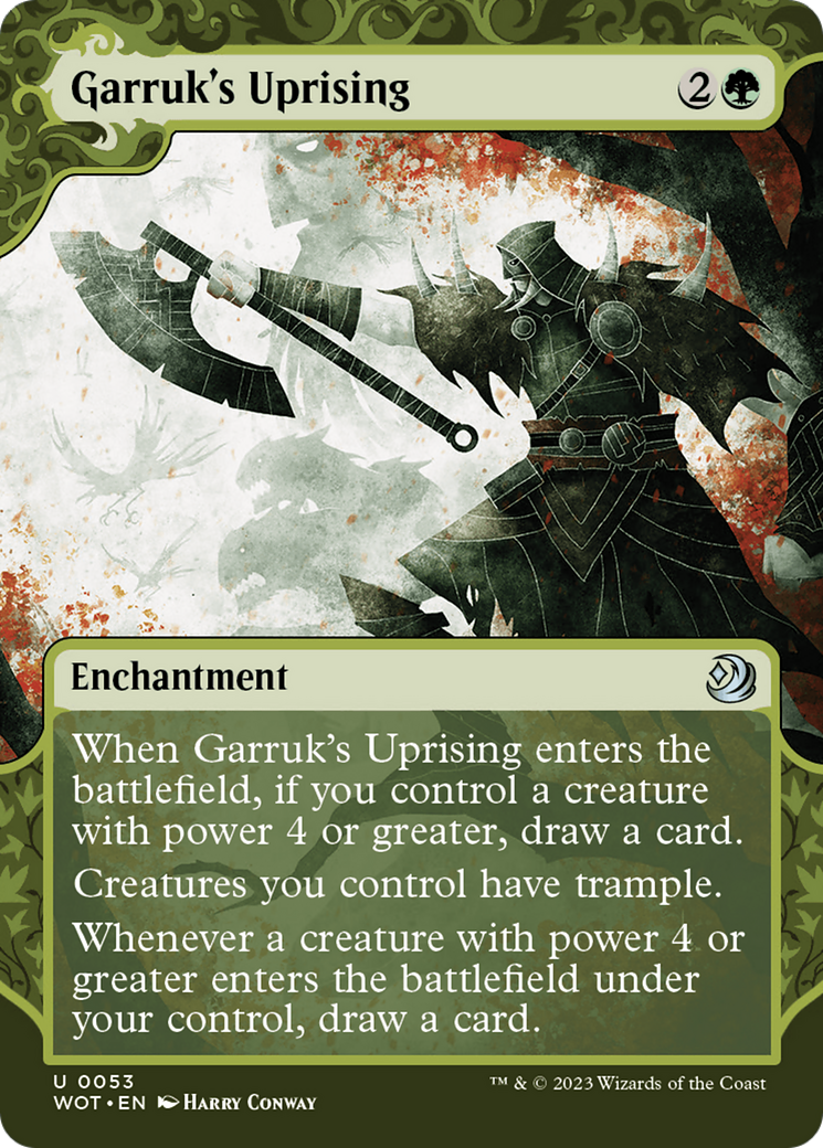 Garruk's Uprising  [Wilds of Eldraine: Enchanting Tales]: (Showcase) (Borderless) Foil