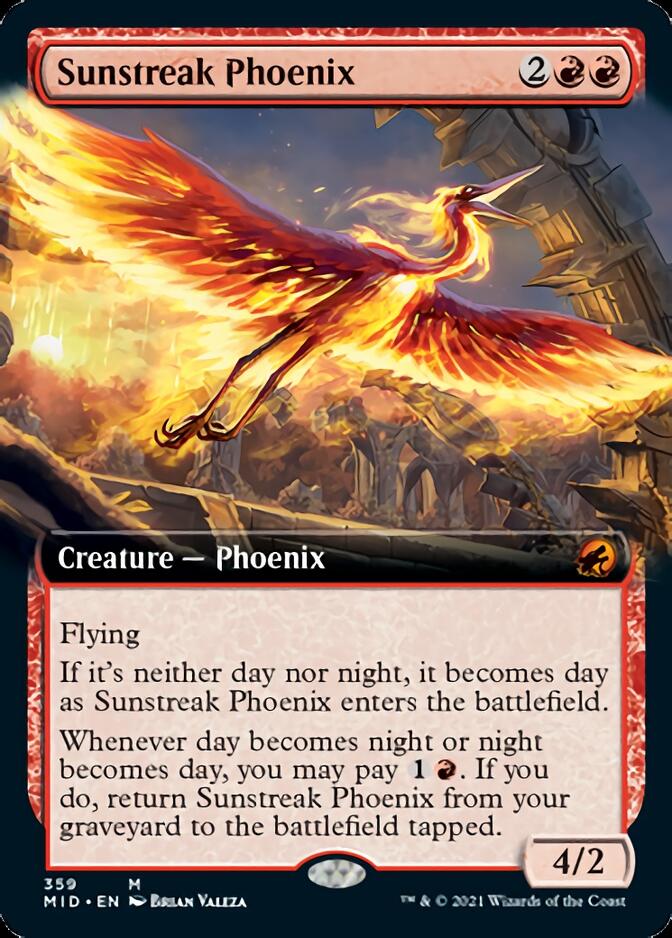 Sunstreak Phoenix (Extended Art) [Innistrad: Midnight Hunt] Foil