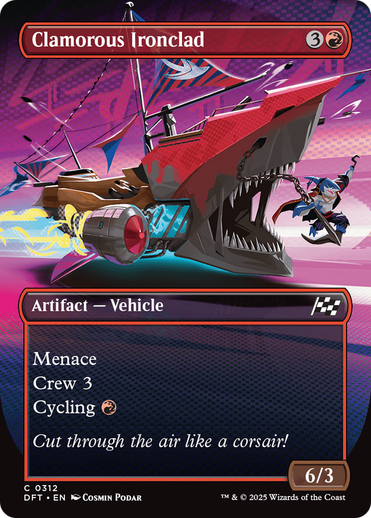 Clamorous Ironclad (Borderless) [Aetherdrift] Foil