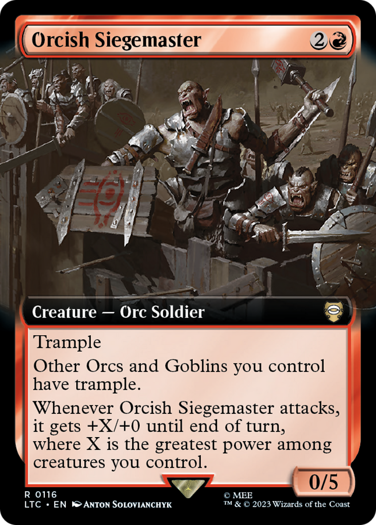 Orcish Siegemaster (Extended Art) [The Lord of the Rings: Tales of Middle-Earth Commander] Foil