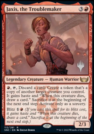 Jaxis, the Troublemaker (Promo Pack) [Streets of New Capenna Promos] Foil