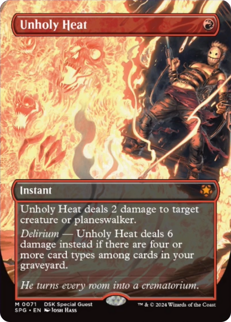 Unholy Heat (Borderless) [Duskmourn: House of Horror Special Guests] Foil
