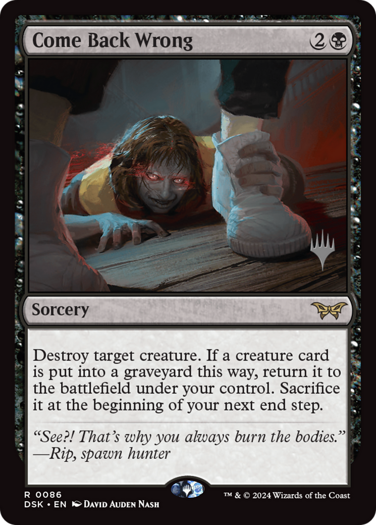 Come Back Wrong (0086) (Promo Pack) [Duskmourn: House of Horror Promos] Foil