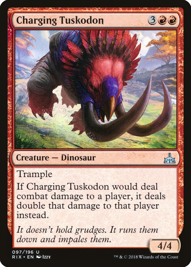 Charging Tuskodon [Rivals of Ixalan] Foil