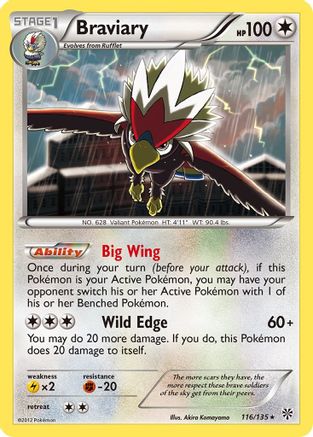 Braviary (116/135) [Black & White: Plasma Storm] Reverse Holofoil