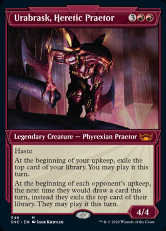 Urabrask, Heretic Praetor (Showcase Art Deco) [Streets of New Capenna] Foil