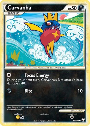 Carvanha (59/102) [HeartGold & SoulSilver: Triumphant] Reverse Holofoil
