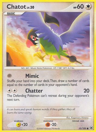 Chatot (55/100) [Diamond & Pearl: Majestic Dawn] Reverse Holofoil