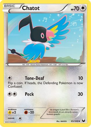 Chatot (85/108) [Black & White: Dark Explorers] Reverse Holofoil