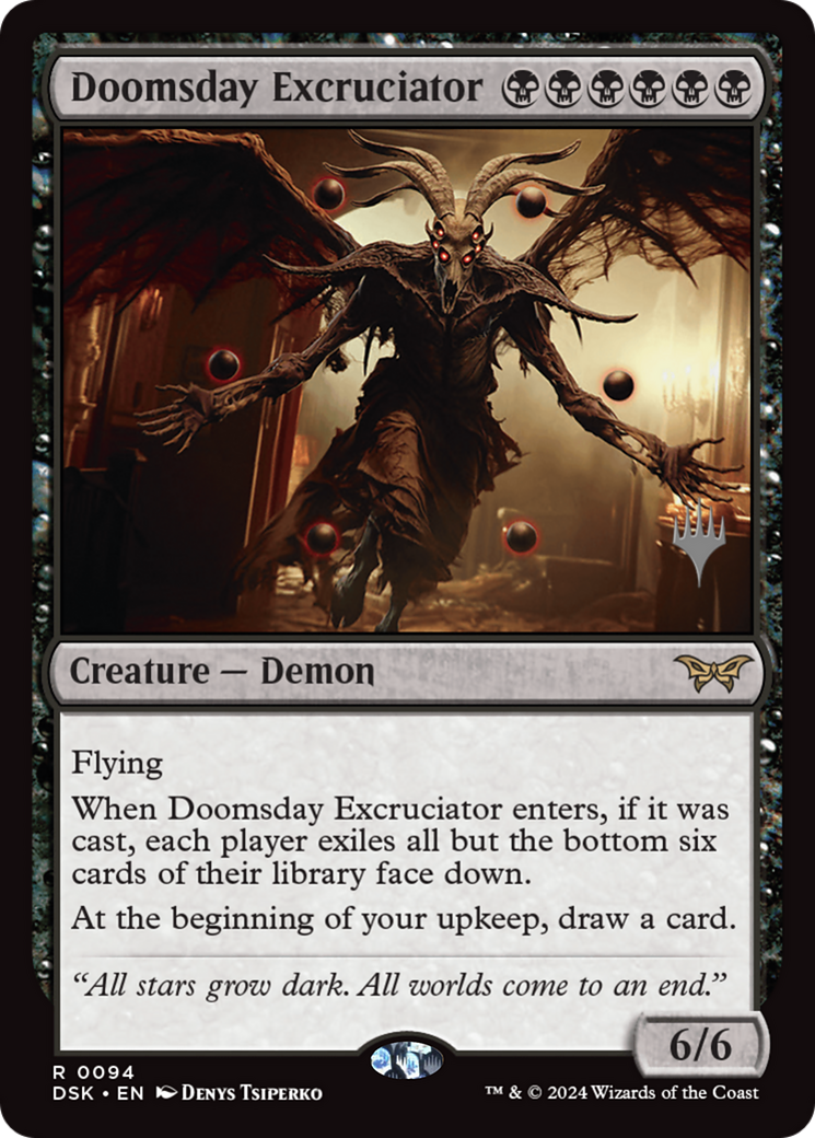 Doomsday Excruciator (Promo Pack) [Duskmourn: House of Horror Promos] Foil