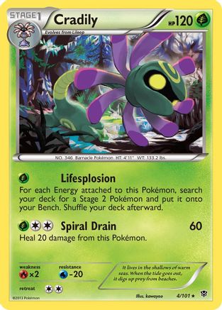 Cradily (4/101) [Black & White: Plasma Blast] Reverse Holofoil