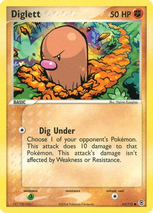 Diglett (61/112) [EX: FireRed & LeafGreen] Reverse Holofoil