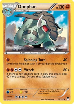 Donphan (72/135) [Black & White: Plasma Storm] Reverse Holofoil