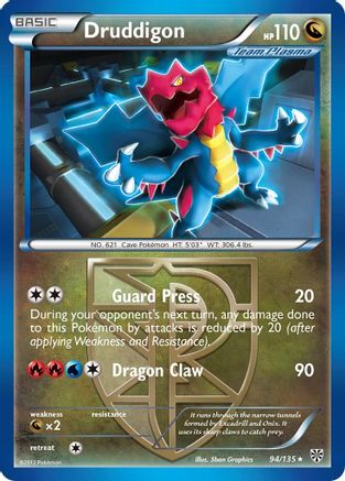 Druddigon (94/135) [Black & White: Plasma Storm] Reverse Holofoil