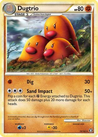 Dugtrio (19/102) [HeartGold & SoulSilver: Triumphant] Reverse Holofoil