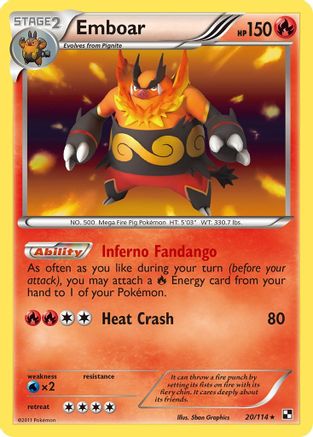 Emboar (20/114) [Black & White: Base Set] Reverse Holofoil