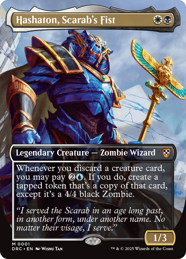 Hashaton, Scarab's Fist (Borderless) [Aetherdrift Commander] Foil