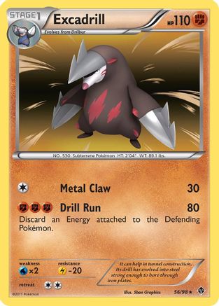 Excadrill (56/98) [Black & White: Emerging Powers] Reverse Holofoil