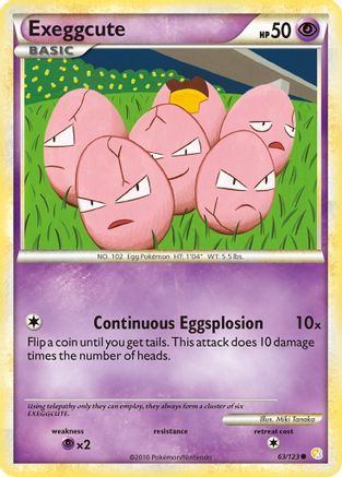 Exeggcute (63/123) [HeartGold & SoulSilver: Base Set] Reverse Holofoil