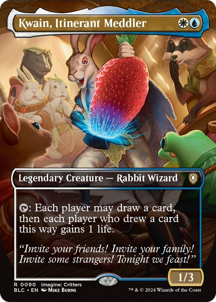 Kwain, Itinerant Meddler (Borderless) [Bloomburrow Commander] Foil