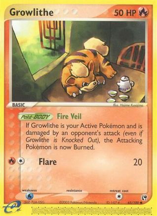 Growlithe (65/100) [EX: Sandstorm] Reverse Holofoil