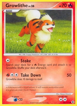 Growlithe (63/111) [Platinum: Rising Rivals] Reverse Holofoil