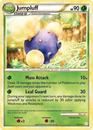 Jumpluff (6/123) [HeartGold & SoulSilver: Base Set] Reverse Holofoil