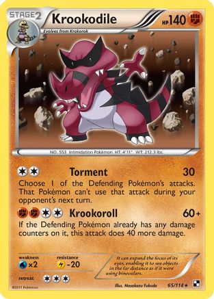Krookodile (65/114) [Black & White: Base Set] Reverse Holofoil