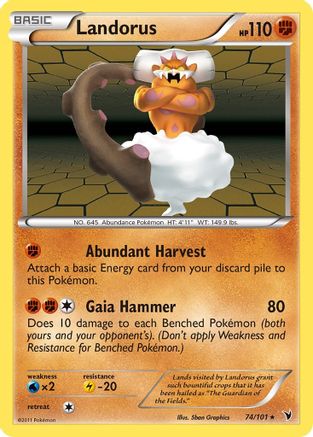 Landorus (74/101) [Black & White: Noble Victories] Reverse Holofoil