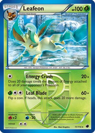 Leafeon (11/116) [Black & White: Plasma Freeze] Reverse Holofoil