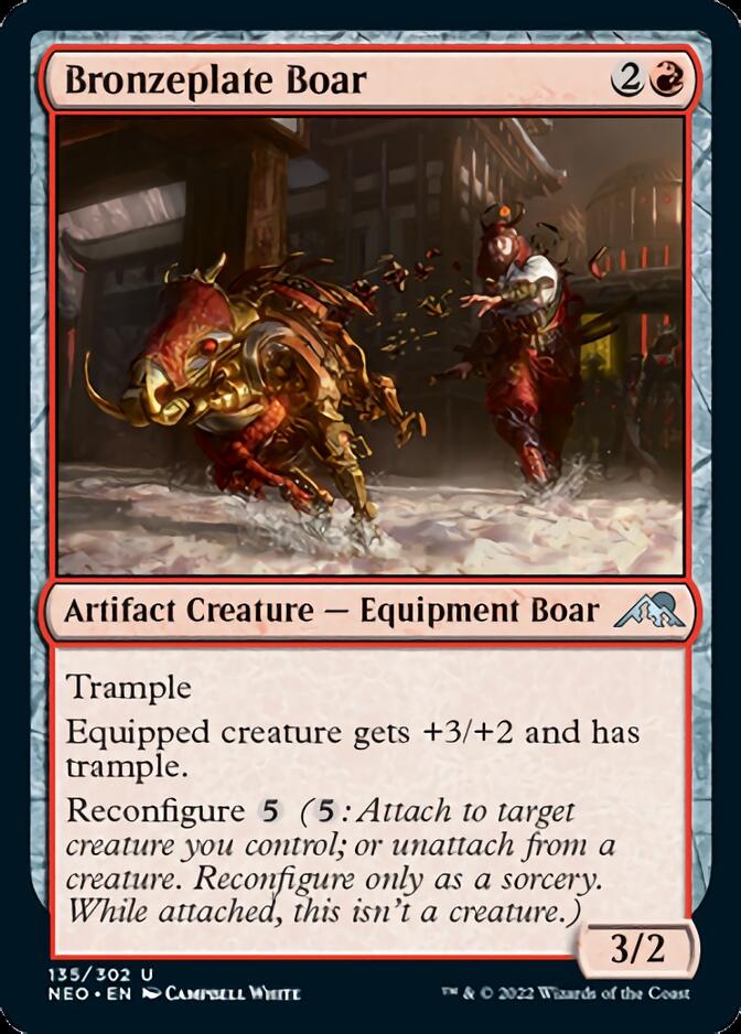 Bronzeplate Boar [Kamigawa: Neon Dynasty] Foil